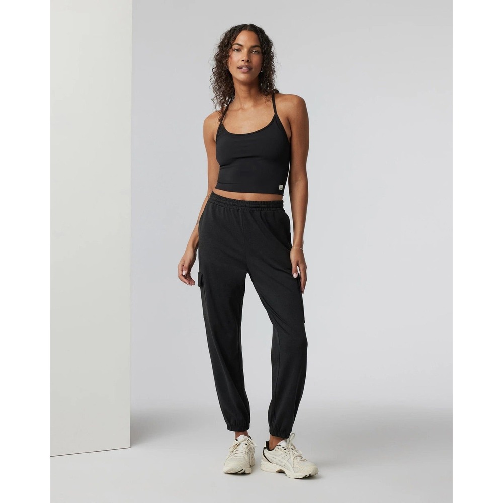 Vuori Halo Cargo Joggers Women Medium Black Athleisure Relaxed Fit Pockets